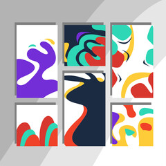 Set a colorful abstract design, suitable for various purposes, book covers, social posts, wall poster displays, business needs such as business cards, flyers and more. Editable vector.