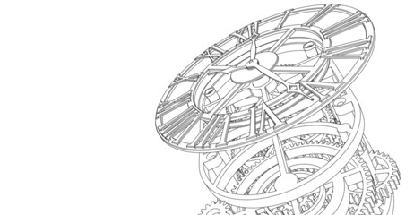 clock graphic symbol 3d illustration