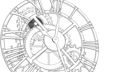 clock graphic symbol 3d illustration