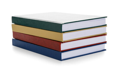Blank books on white background