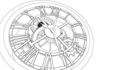 Fototapeta na wymiar clock graphic symbol 3d illustration