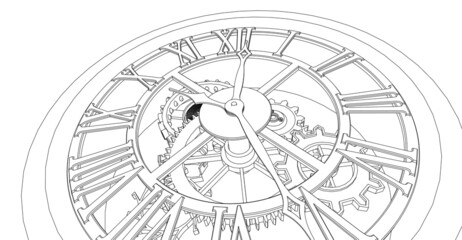 Fototapeta na wymiar clock graphic symbol 3d illustration