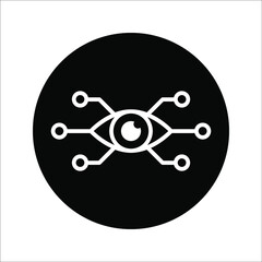 Bionic eye icon on white background from artificial intellegence and future technology collection. color editable eps 10
