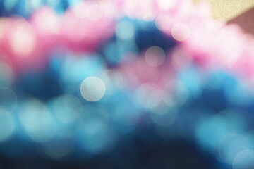 Background with blue bokeh and pink bokeh