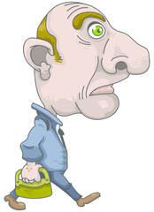 Homme d'affaire à grosse tête