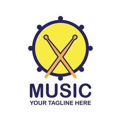 music logo with text space for your slogan tagline. vector illustration