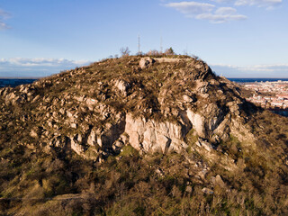 Dzhendem tepe hill and panorama to City of Plovdiv, Bulgaria