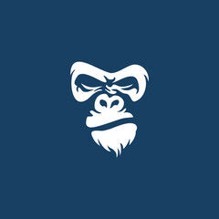 angry gorilla head logo template vector. 
Monkey face logo template vector. Ape logo template