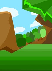 Forest in Geometric style. Forest wallpaper on your phone. Art House style.