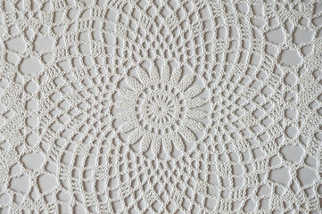 white lace napkin. delicate background for decoration, texture.