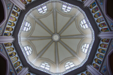 Minor Basilica dell'Addolorata - Castelpetroso - Internal dome depicting the most venerated saints...