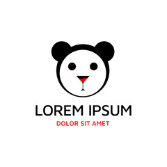 Combination of Panda and Red Wine, Forming a Panda Wine Logo