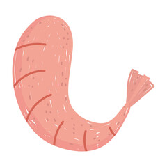 healthy food shrimp flat icon style