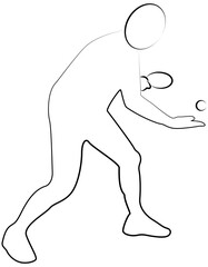 Table tennis player line icon of a sports set. Sign, symbol