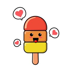 cute ice cream  cartoon mascot character