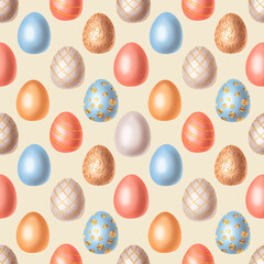 Seamless pattern with easter eggs. Holiday background