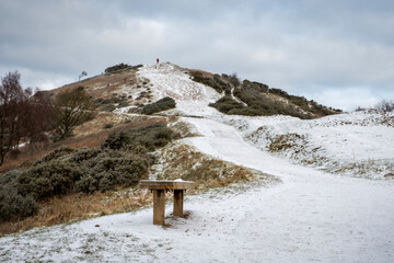 Malvern Hills in snowy weather Worcestershire UK