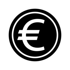 Euro coin icon, Travel and holiday symbols