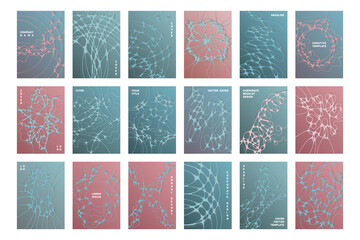 Biomedical brochure cover templates vector set.