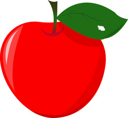 Illustration of a red juicy apple.