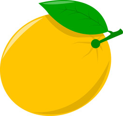 Illustration of a yellow ripe lemon.