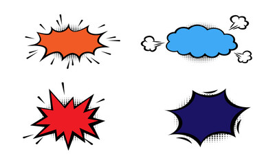 Set of comics speech and explosion bubbles