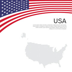 Abstract waving usa flag. Creative background for american patriotic holiday design. National usa poster. Business booklet, cover, banner in US colors. Vector flat design, template