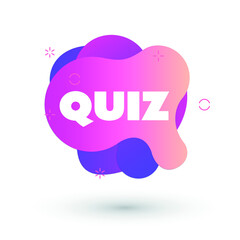 Quiz logo in liquid bubble style. Quiz brainy game word. Vector illustration