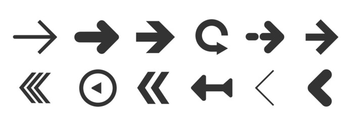 Arrows set icons. Arrow icon. Arrow vector collection. Modern simple arrows. Vector illustration
