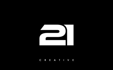 21 Letter Initial Logo Design Template Vector Illustration - obrazy, fototapety, plakaty