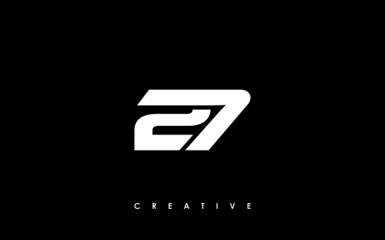 27 Letter Initial Logo Design Template Vector Illustration - obrazy, fototapety, plakaty