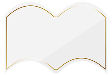 開いた本フレーム　ホワイト＆ゴールド