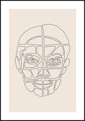 Minimalist contemporary portrait of woman beauty surreal face
