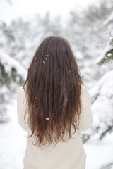 girl in winter forest 
