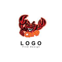 animal logo, crab logo, esport emblem, sticker, restaurant and shop symbol template
