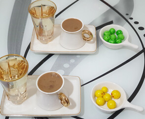 Coffee double hot drink so delicious