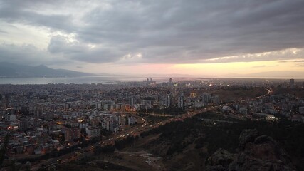 Obraz premium High angle view of Karsiyaka and Cigli district in Izmir City, Turkey.