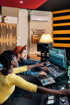 Recording Song in Music Studio