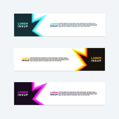 abstract geometric web design banner template isolated on dark grey background