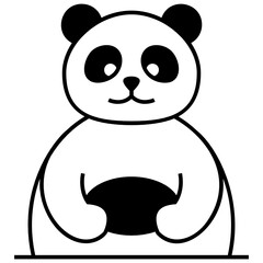 Chinese Black Bear Concept Wild Animal Glyph Vector Icon Design, Traditional Chinese Culture Symbol on white background, Lunar New Year of the Ox 2021 Sign, China Travel Guide Stock