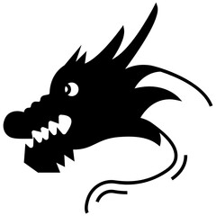 Dragon Concept Vector Glyph Icon Design, Traditional Chinese Culture Symbol on white background, Lunar New Year of the Ox 2021 Sign, China Travel Guide Stock illustration