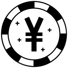 Obraz premium Yuan Cash Coins Concept Vector Glyph Icon Design, Traditional Chinese Culture Symbol on white background, Lunar New Year of the Ox 2021 Sign, China Travel Guide Stock illustration