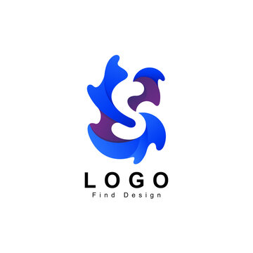 water logo, letter s symbol and template