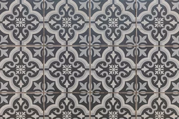 Cercles muraux Portugal carreaux de céramique Texture de motif de carreaux de céramique blanche antique vintage et arrière-plan transparent