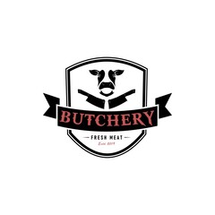 Butchery shop logo design template