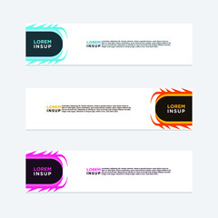 abstract geometric web design banner template isolated on dark grey background