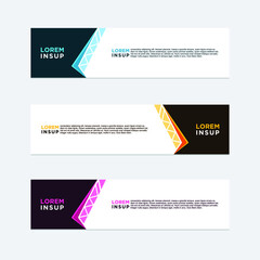 abstract geometric web design banner template isolated on dark grey background