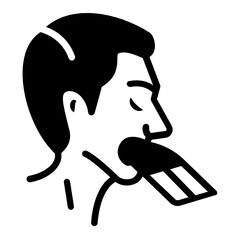 Fingers Licking stock illustration, Overeating Concept, Eating Too Fast and Not Chewing Vector Icon Design, Addiction and bad habits symbols on white background,