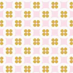 Mid Century Modern Floral Shapes Seamless Pattern 