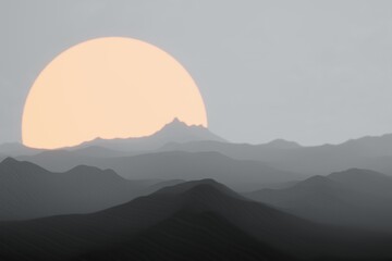 Obraz premium Fantasy abstract landscape of alien planet 3d rendering